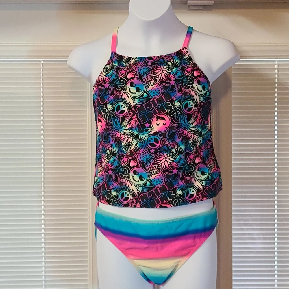 Wonder Nation Colorful 2 Piece tankini Bathing suit Set